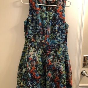 100% silk, flowered cocktail dress.